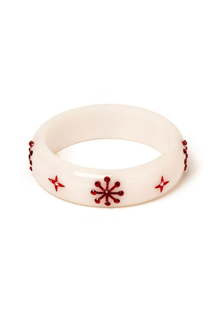 Midi White Snowflake Bangle