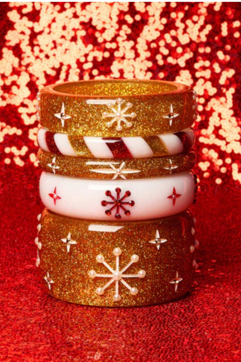 Midi White Snowflake Bangle