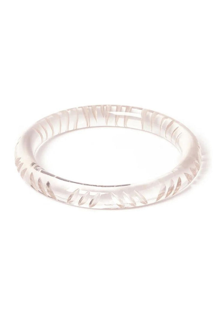 Narrow Crystal Heavy Carve Bangle