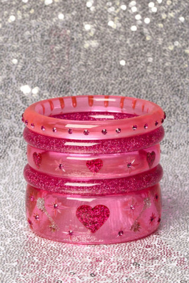 Narrow Key To My Heart Pink Bangle