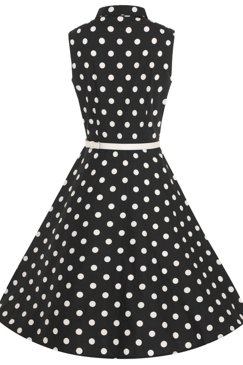 Poppy Polka Dot Shirt Dress: Dark Grey