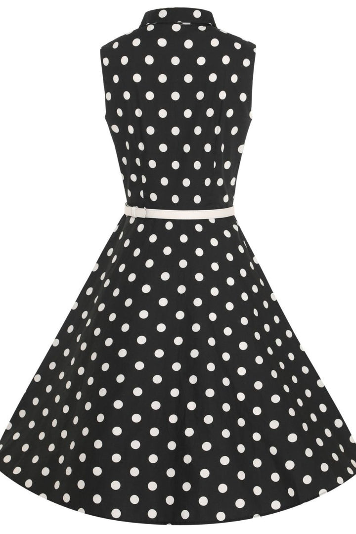 Poppy Polka Dot Shirt Dress: Dark Grey