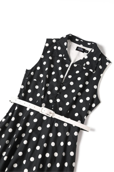 Poppy Polka Dot Shirt Dress: Dark Grey