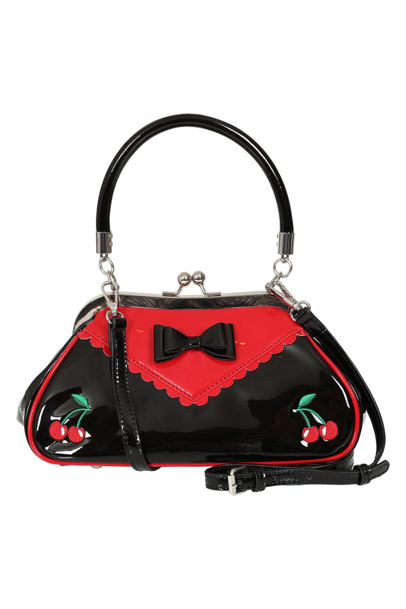 Billie Jean Rockabilly Handbag: Red/black