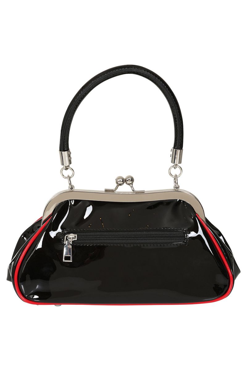 Billie Jean Rockabilly Handbag: Red/black