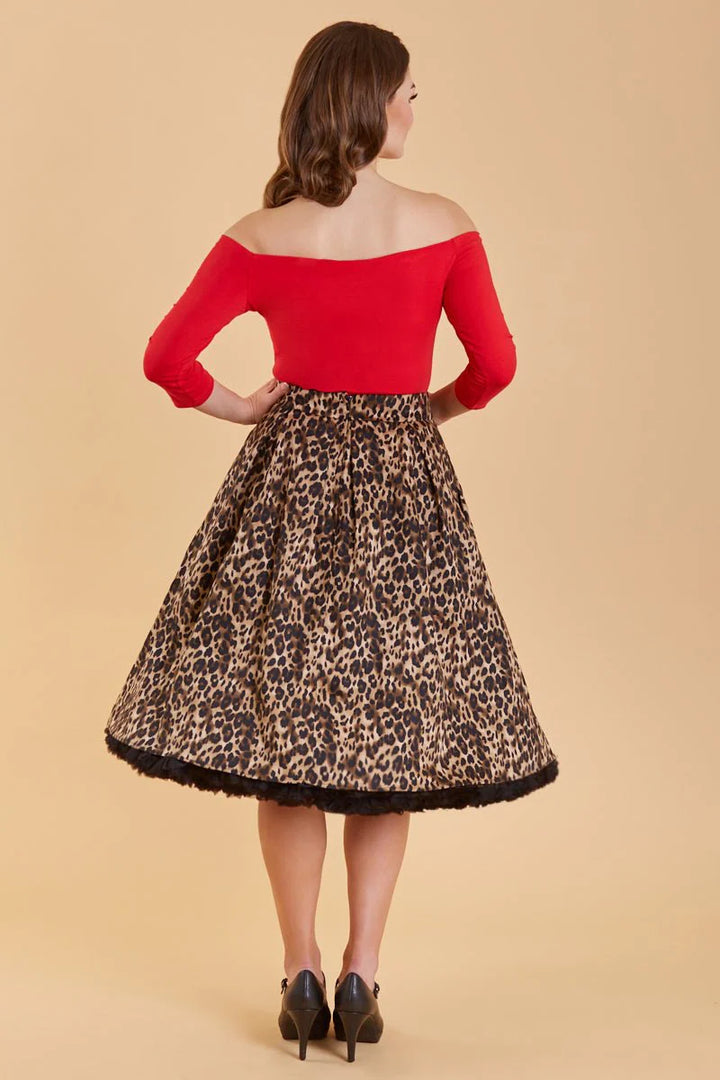 Carolyn Box Pleat Skirt: Leopard