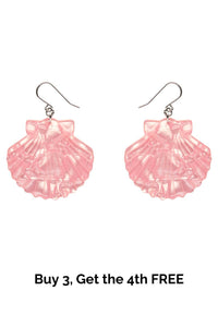Sea Shell Drop Earrings - Pale Pink