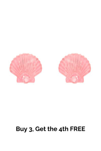 Sea Shell Stud Earrings - Pale Pink