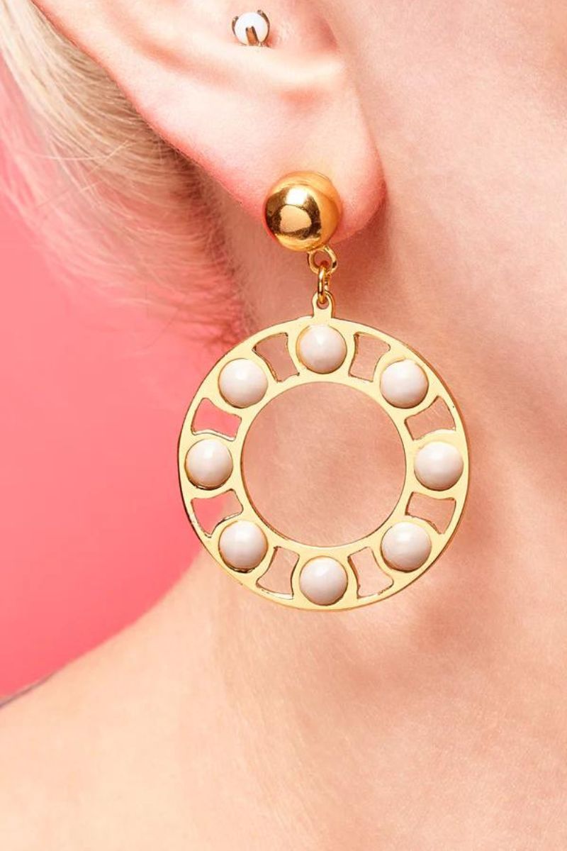 Smoky Drop Hoop Earrings