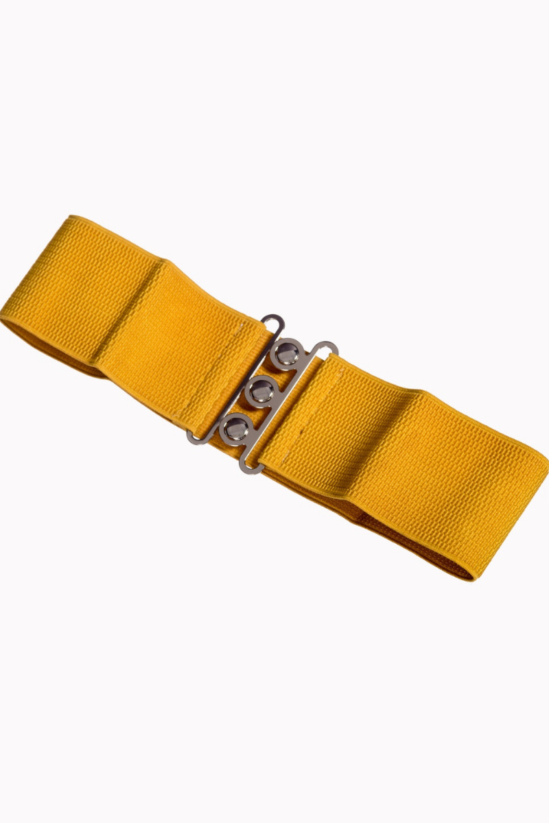 Vintage Stretch Belt: MUSTARD - Fluro Sugar