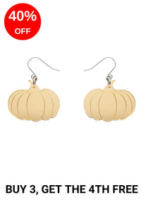 Pumpkin Mirror Drop Earrings - Gold