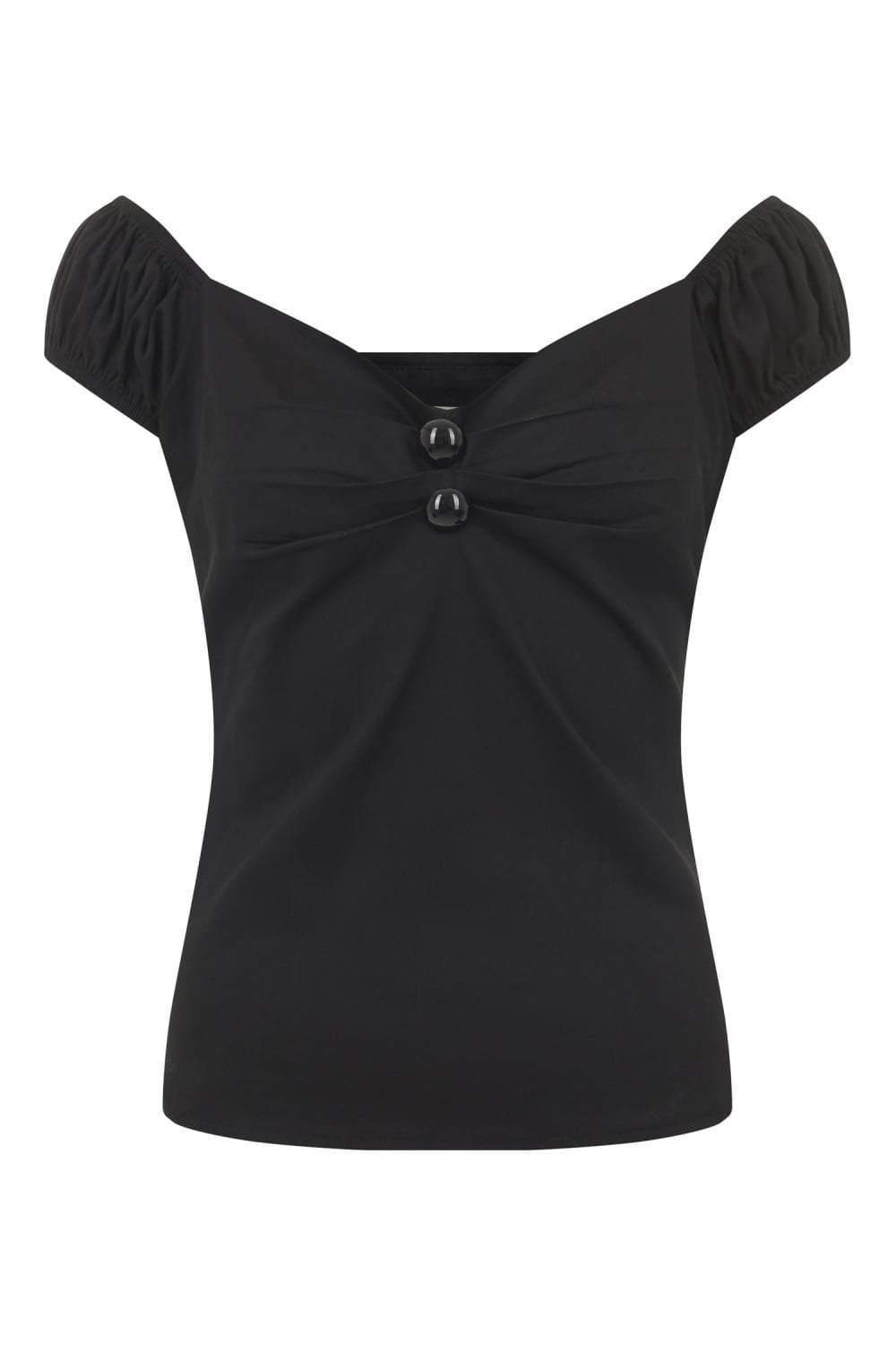 Dolores Top Plain: Black - Fluro Sugar