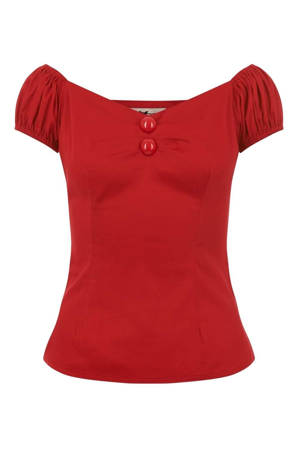 Dolores Top Plain- Red - Fluro Sugar