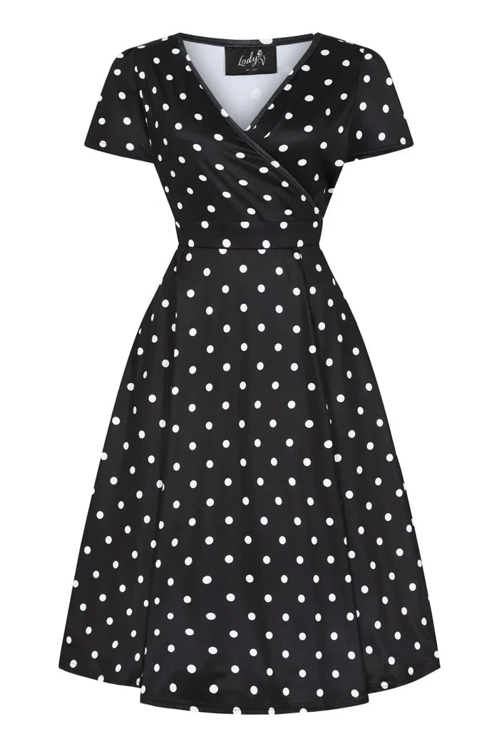 Lyra Dress - Black Polka Dot