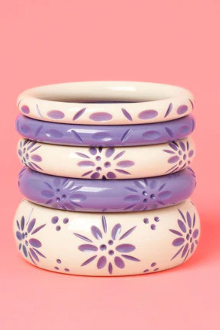 Narrow Petunia Cream Bangle