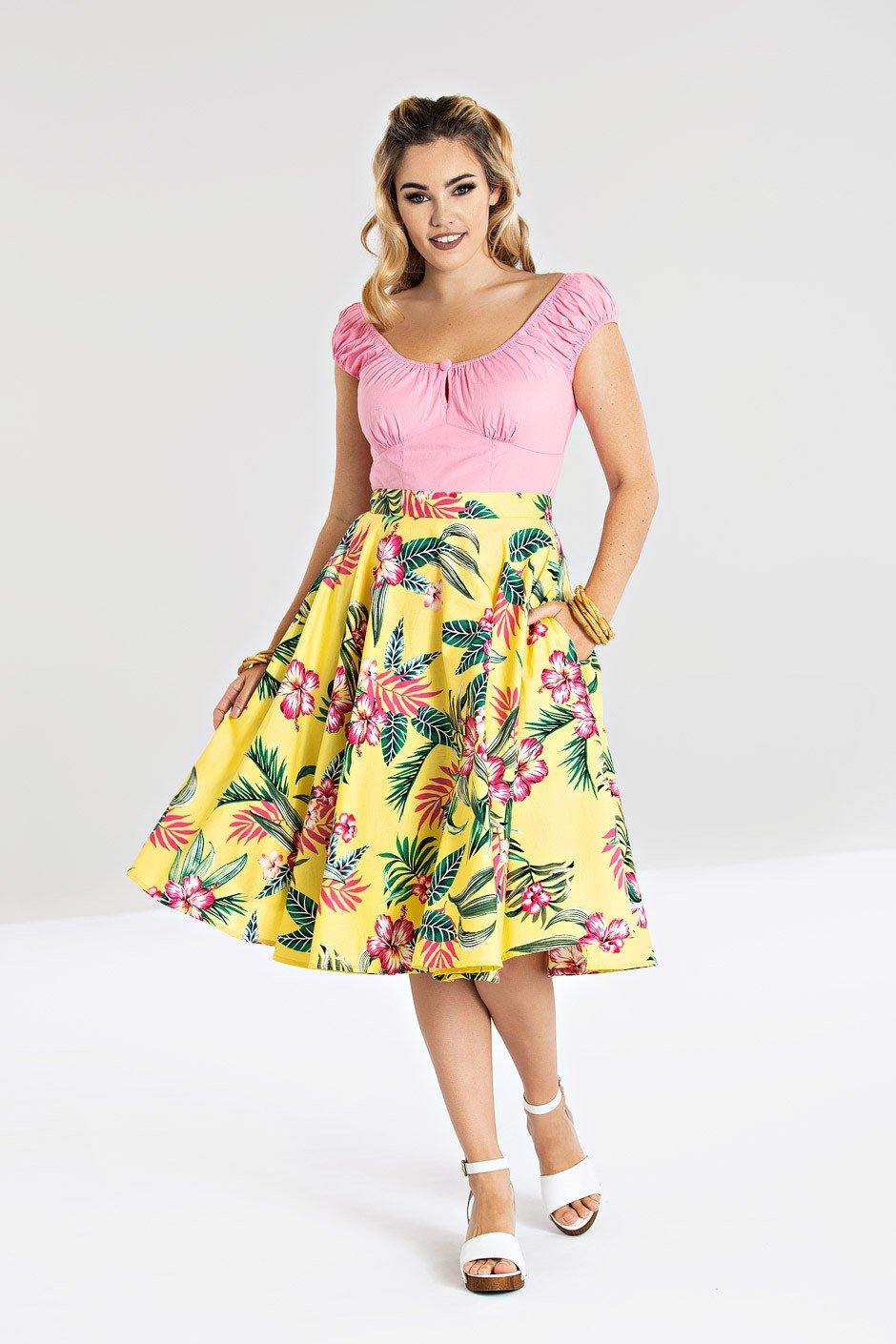 Kalani 50's Skirt: yellow - Fluro Sugar