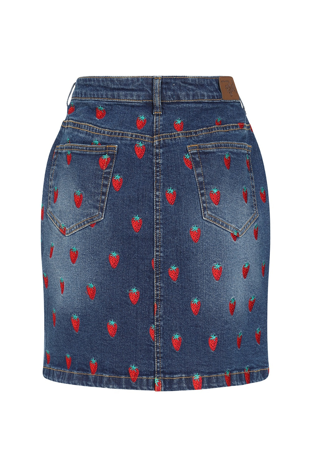 Strawberry Denim Mini Skirt